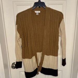 EUC Christopher & Banks Brown and Cream Cardigan